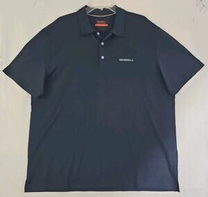Merrell ~Men's Size XL/TG~ Black Iris Polo Shirt Solid SS Perform PO NWT.